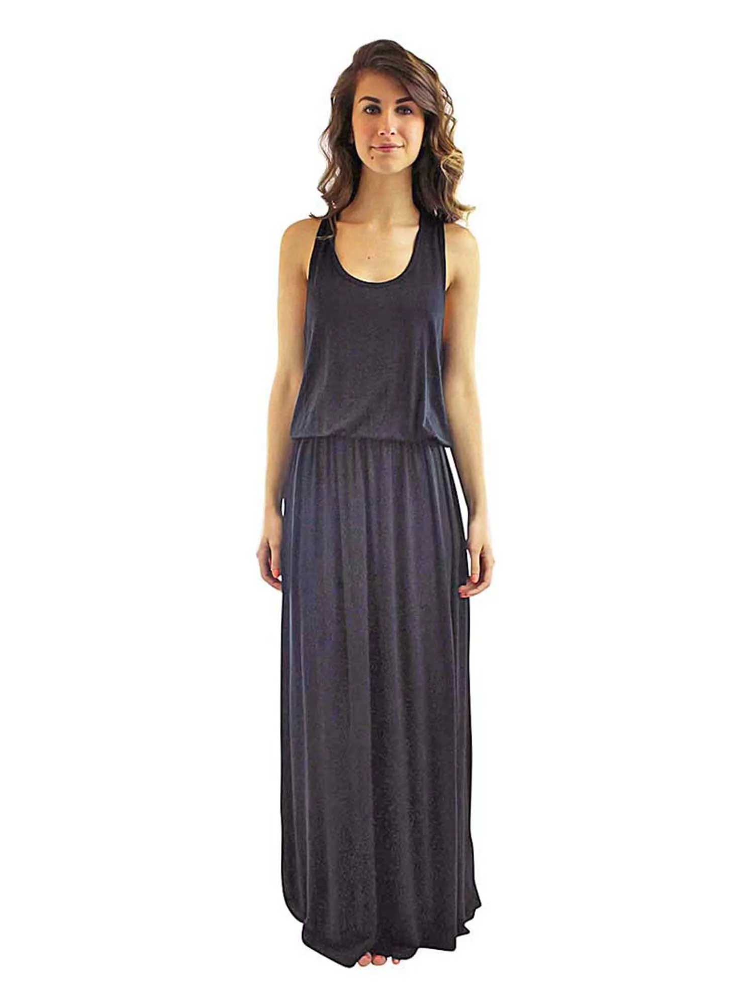 Sleeveless Racer Back High Waist Maxi Dress