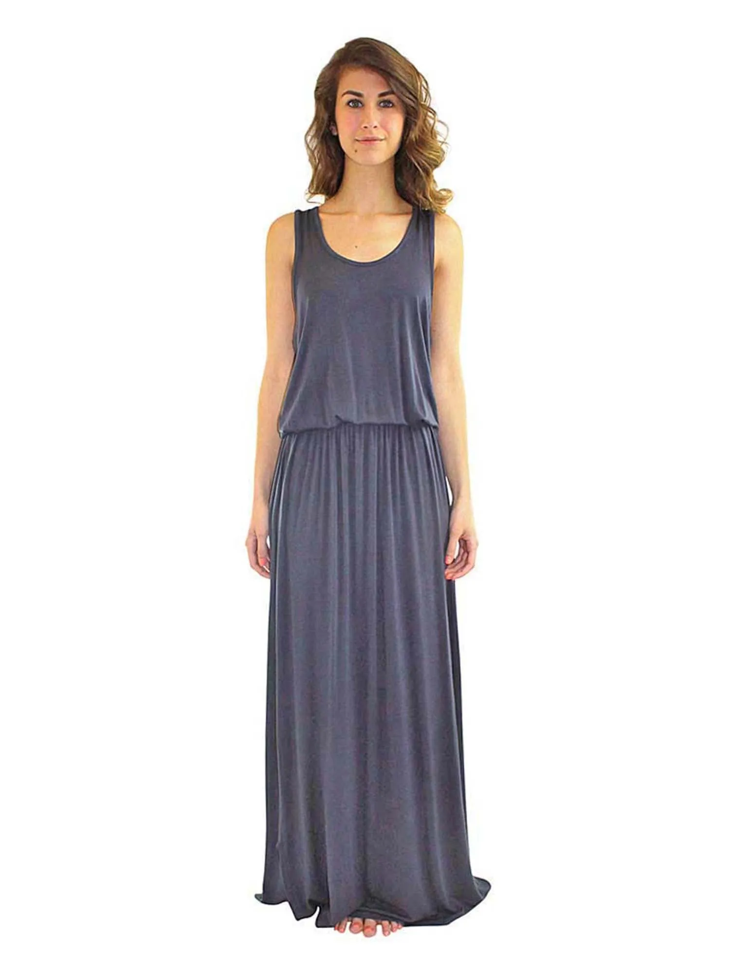 Sleeveless Racer Back High Waist Maxi Dress