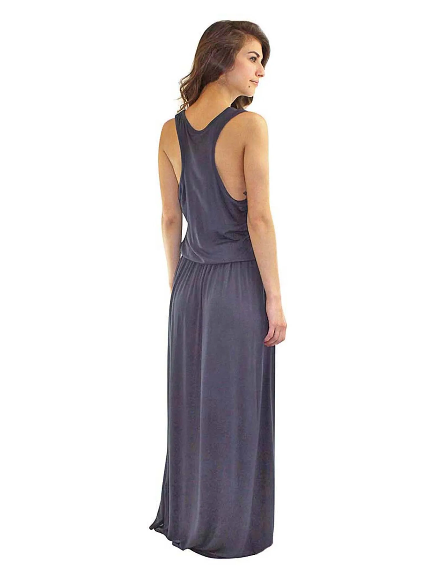 Sleeveless Racer Back High Waist Maxi Dress