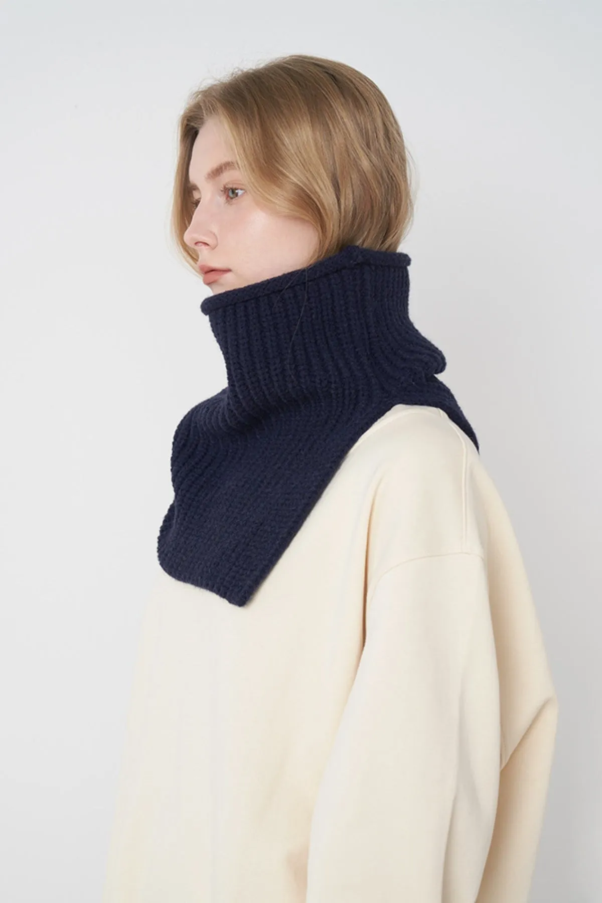 Slit Pullover Knit Scarf