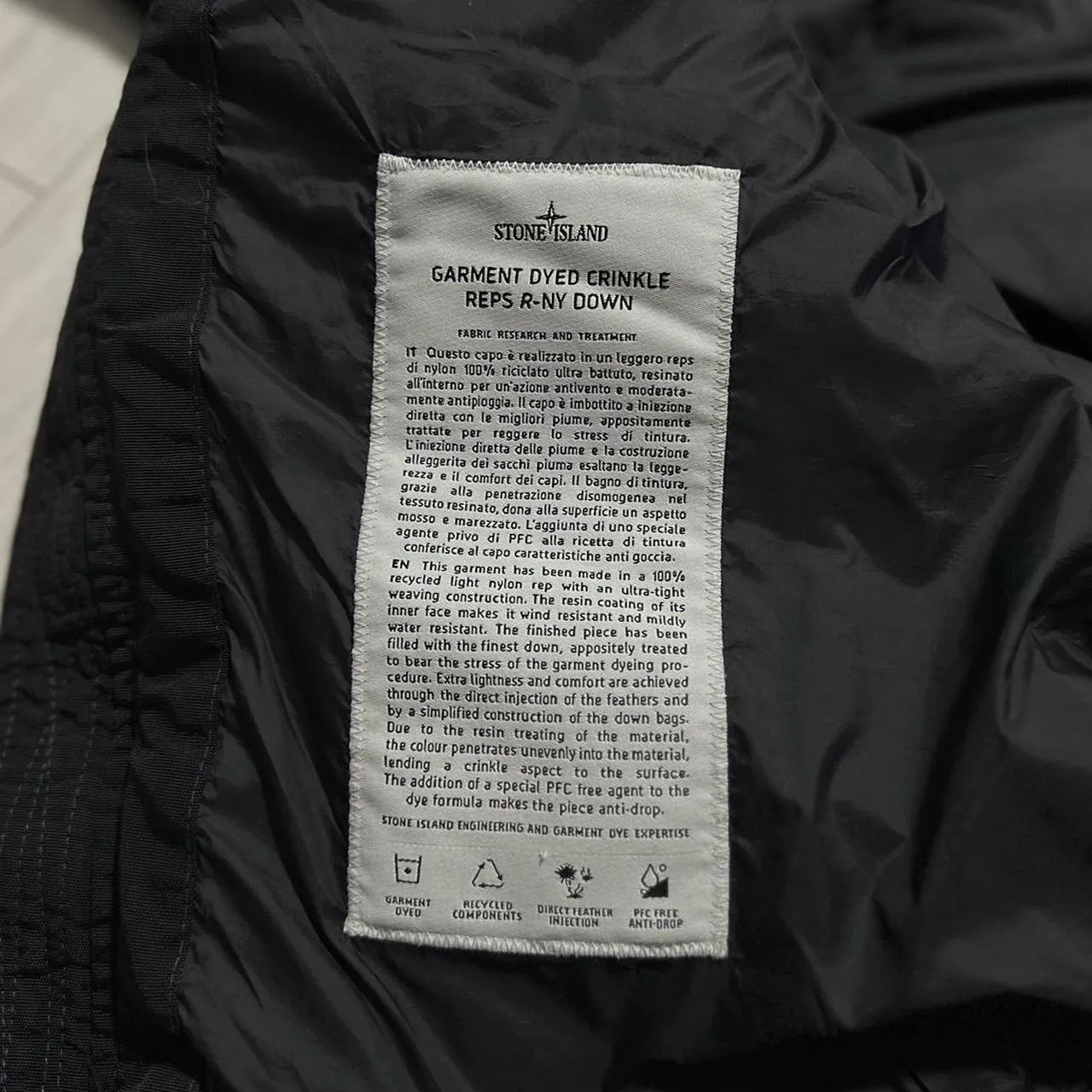 Stone Island Garment Dyed Down Crinkle Reps Body Warmer