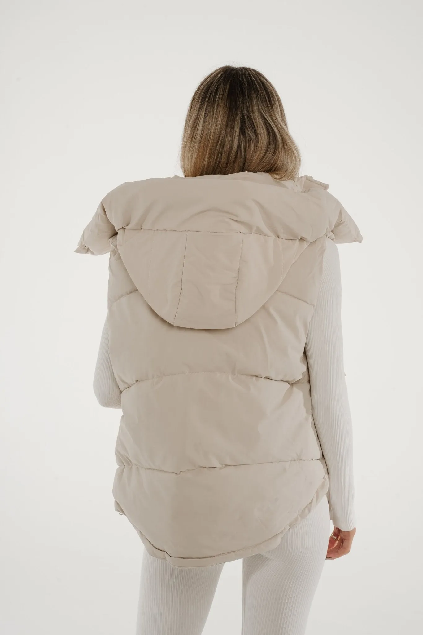 Suzie Luxury Padded Gilet In Cream