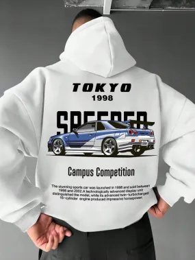 SXV  'tokyo 1998’ Printed Cool Aesthetic Sweatshirt Hoodie