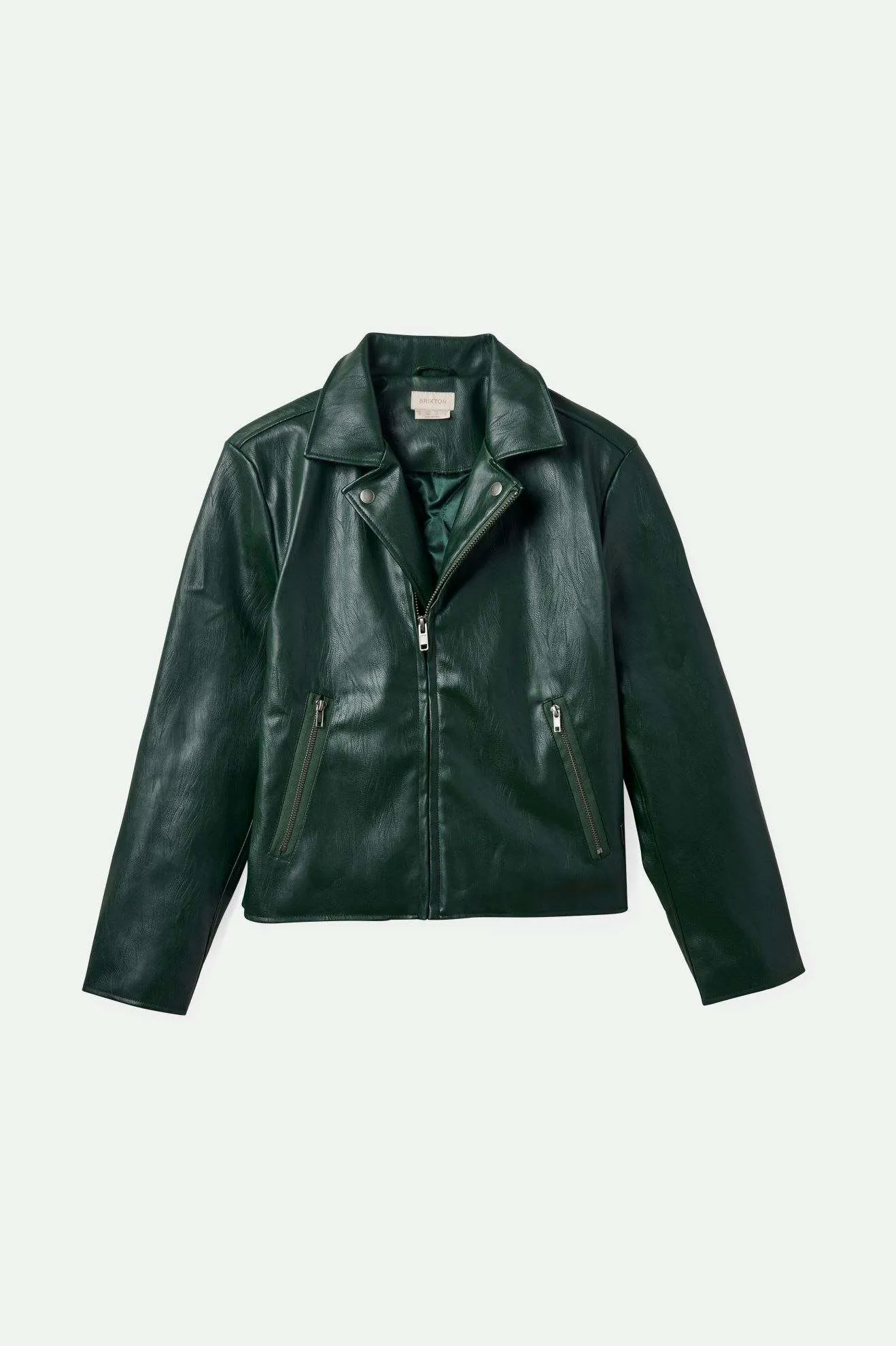 The Moto Vegan Leather Jacket - Pine Needle