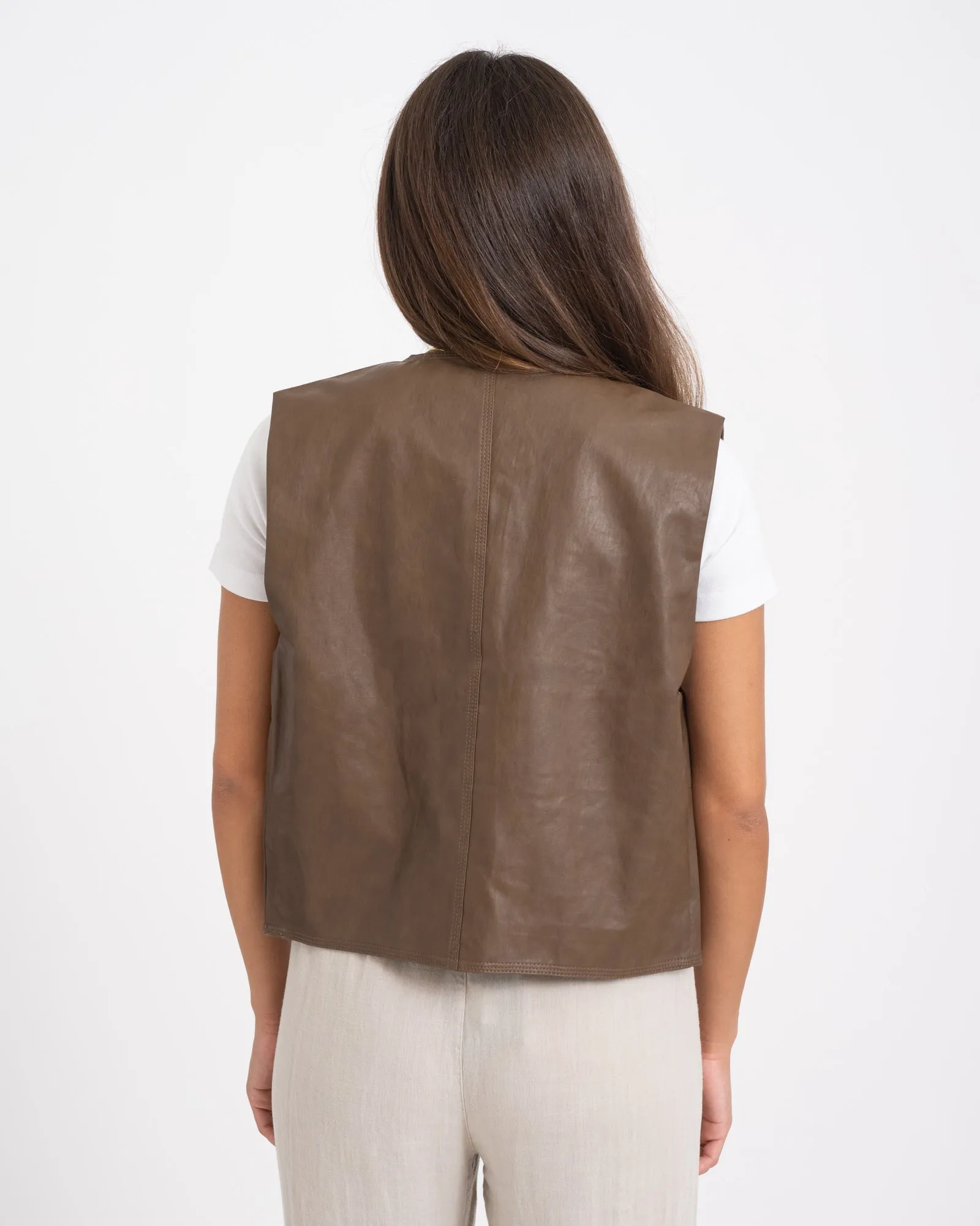 TILTIL Lucy Gilet PU Brown One Size