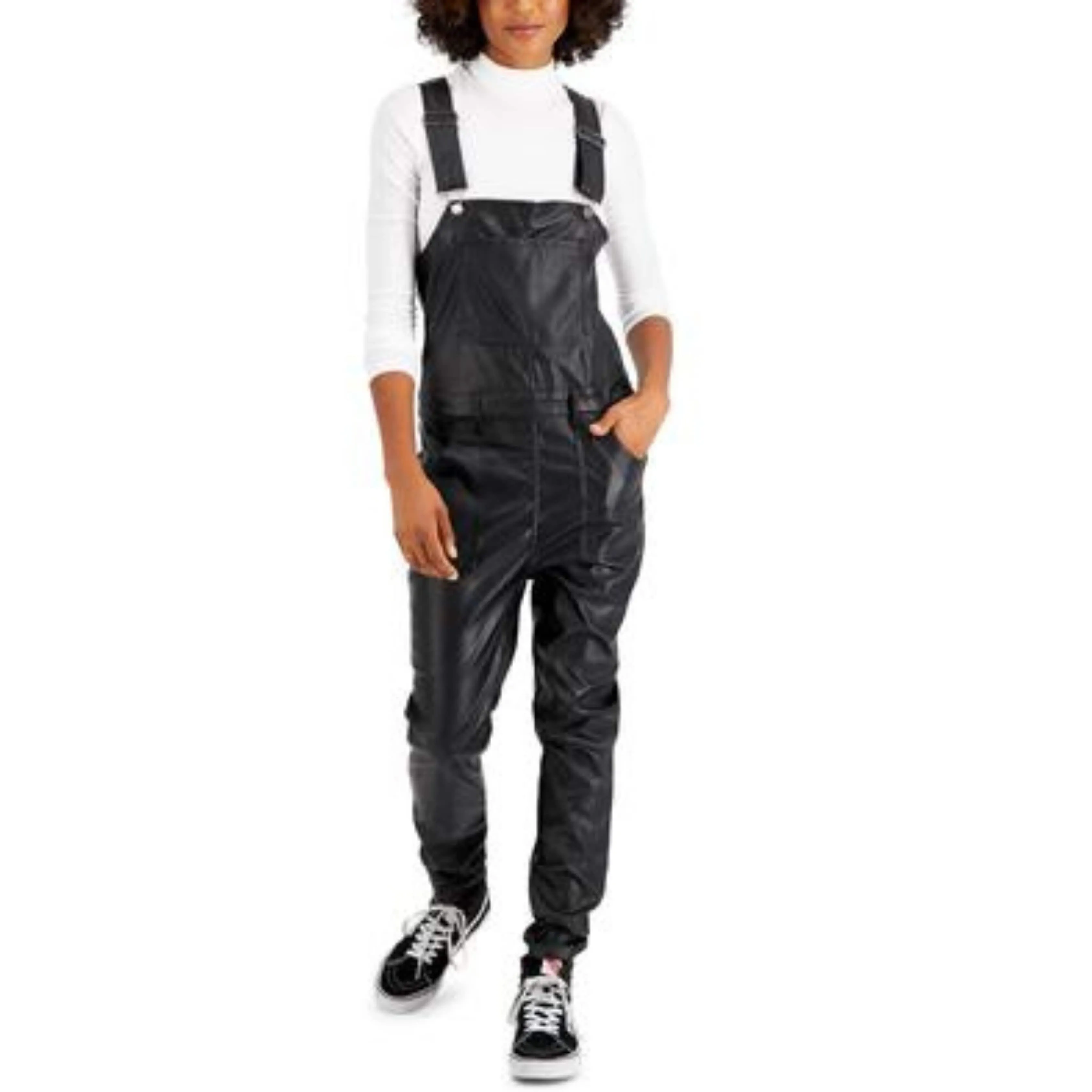 TINSELTOWN - Faux-Leather Overalls