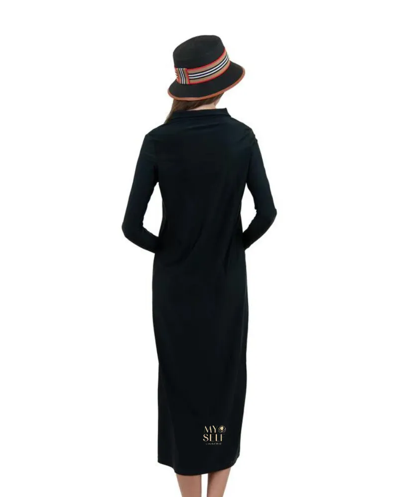 Undercover Waterwear Black Full Zip Maxi Swim Dress