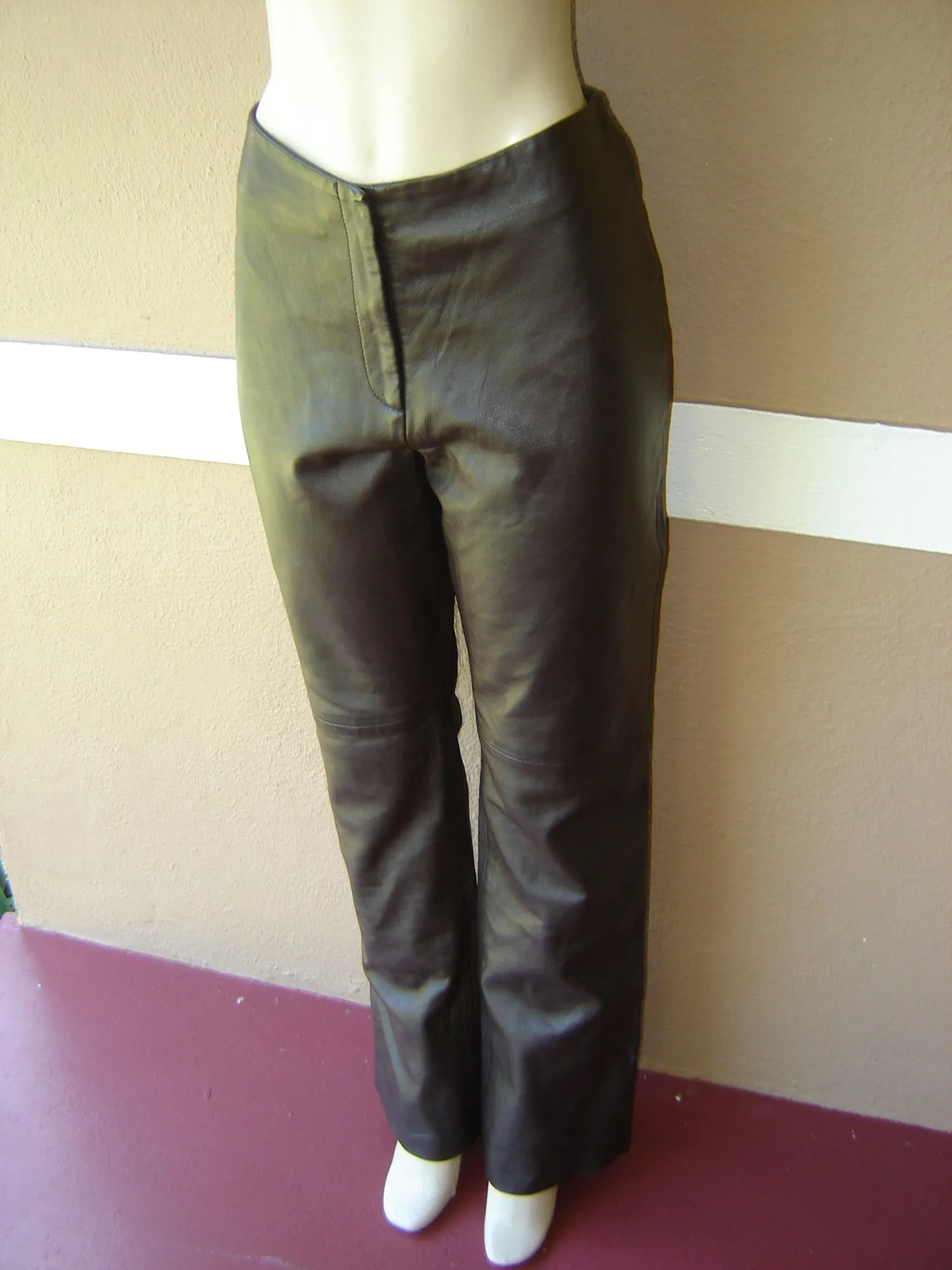 VINTAGE DEEP BROWN LEATHER PANTS