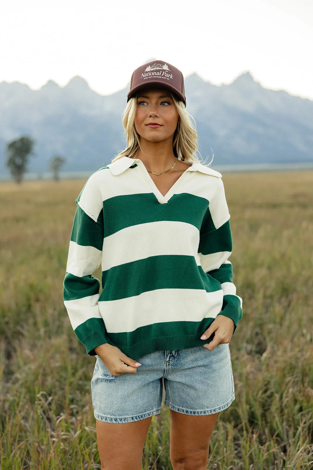 Window Panes Stripe Pullover