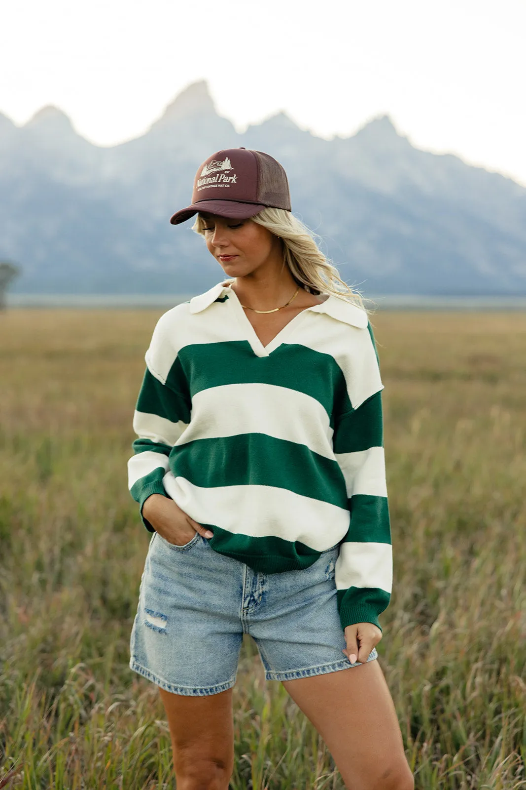 Window Panes Stripe Pullover