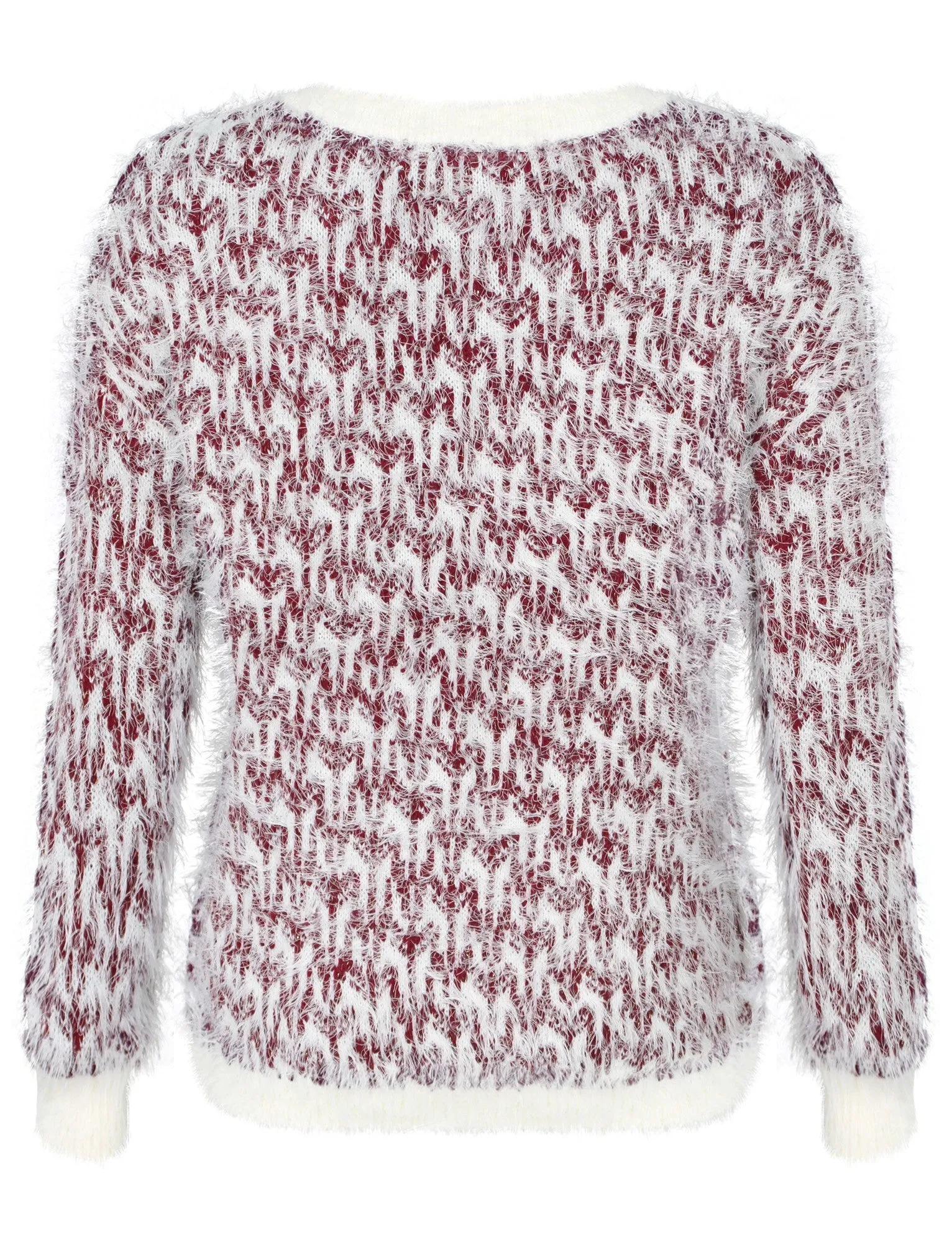 Womens Amara Reya Sage Feather Finish Jumper in Damson