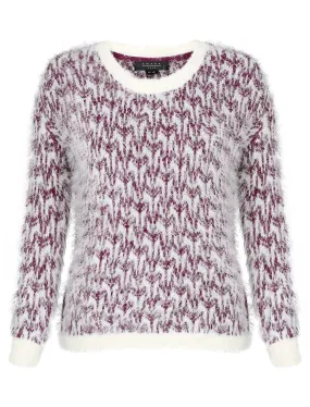 Womens Amara Reya Sage Feather Finish Jumper in Dark Purple