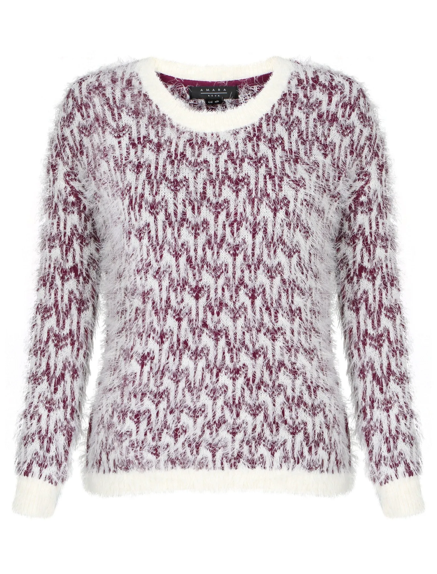 Womens Amara Reya Sage Feather Finish Jumper in Dark Purple