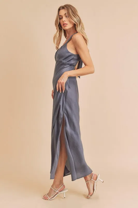 Womens Fashion Maxi dress backless high slit casual to night evening dress