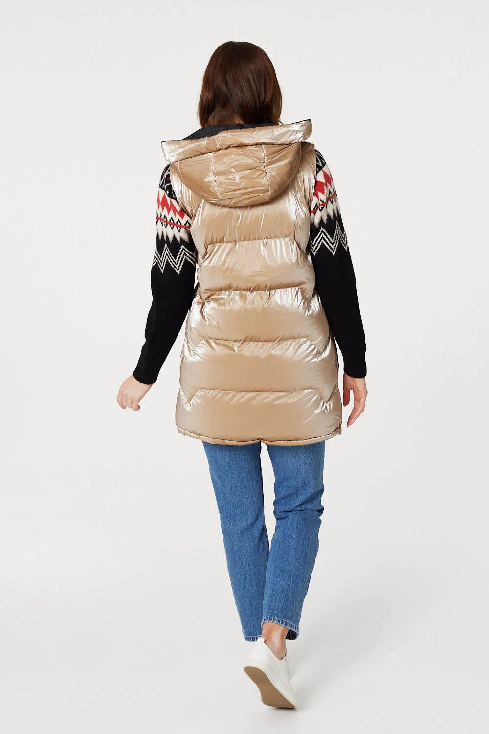 Zip Pocket Hooded Puffer Vest